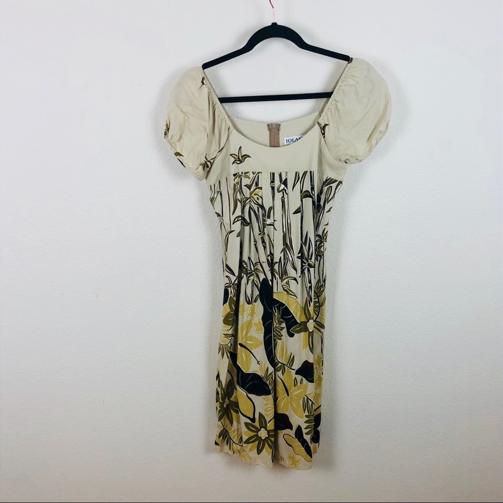 Vintage Hawaiian Print Babydoll Mini Dress